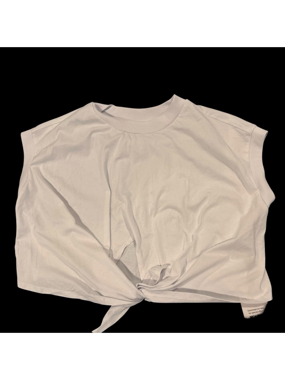 Micas Women’s  Tie Front Crop Shirt White  NWT M Spring Summer Festival Beach